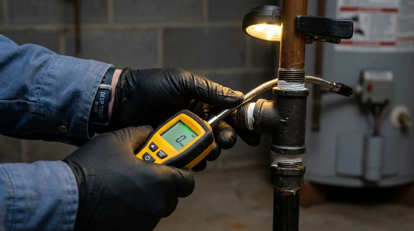 Gas leak detection with electronic sniffer by Johns Plumbing LLC in Devine