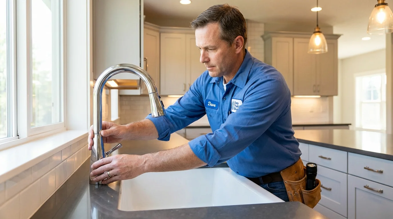 Kitchen faucet installation by Johns Plumbing LLC in Devine