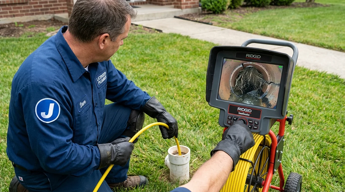 Sewer camera inspection being performed by Johns Plumbing LLC in Devine